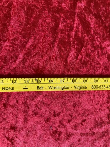 Vintage Crushed Red Velvet Velour Knit Fabric 64”x3yds - Picture 5 of 6