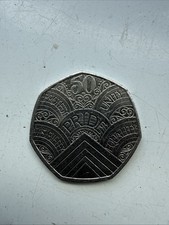 2022 UK 50p Platinum Jubilee Fifty Pence Coin, Elizabeth II Era, Uncertified