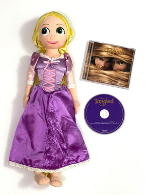 TANGLED LOT, Disney Store 19  Princess Rapunzel Doll, CD movie soundtrack