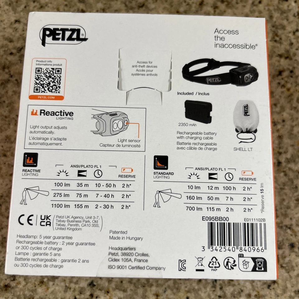 Faro Petzl Swift RL 1100 lúmenes recargable negro - nuevo sellado Foto 2 de 4
