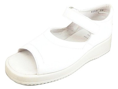 DE OSU/FARO - Spain - Girls White Leather Sandals - Shoes - European 27 Size 10
