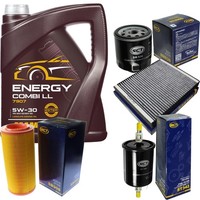 SCT Inspektionspaket 5L Mannol Energy Combi LL 5W-30 FüR Audi A2 1.4 1.6 FSI
