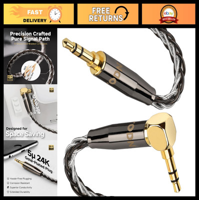 High-Quality 3.5mm AUX Audio Cable - OCC Silver Core HiFi Cord for Car/Headphone