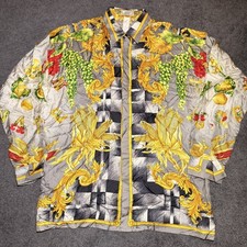 GIANNI VERSACE silk shirt Frutti della Natura print size 48 from F/W 1993/94
