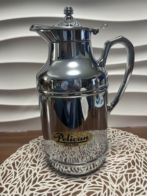 Zojirushi Pot Pelican AFU-10 Retro Hot Water Pitcher Showa Era Japan Made Silver