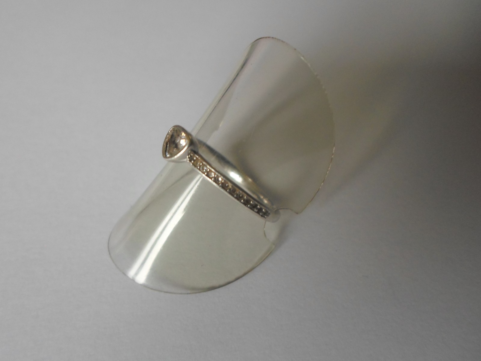 solid silver ring, zirconium heart and outline, s… - image 8