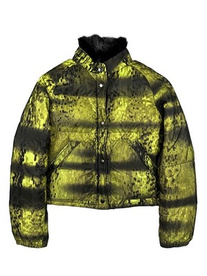 Runway Prada FW04 Nerzkragen Grafik Puffer Jacke Gr. 40 IT / passt Größe S