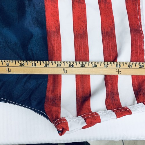 Pacific Scene Vintage Swim Trunks Men M Mesh Patriotic Surfing Beach Life Guard - Picture 12 of 12