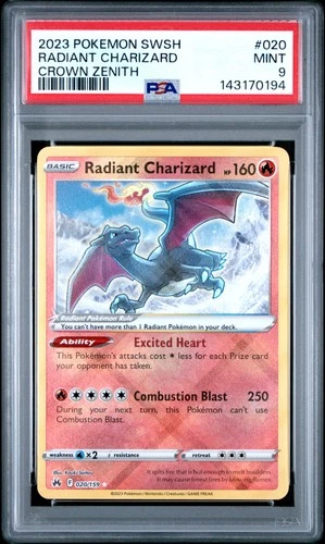 **PSA 9** Pokemon Sword And Shield Crown Zenith Radiant Charizard 020