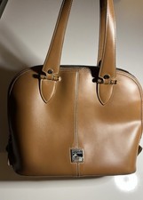 Vintage Dooney & Bourke Leather Satchel Chestnut Zip Zip Y2K Purse Made in USA