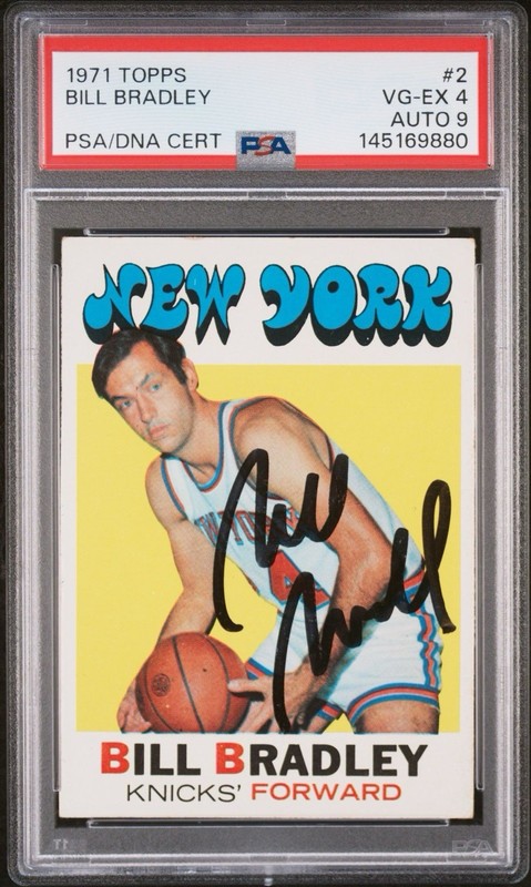 BILL BRADLEY Auto #2 PSA 4 Autograph 1971-72 Topps Psa/Dna Signed Vintage Card
