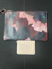 Womens Handbag Wristlet Pouch A New Day Floral Print Classic & Simply Gilded CH