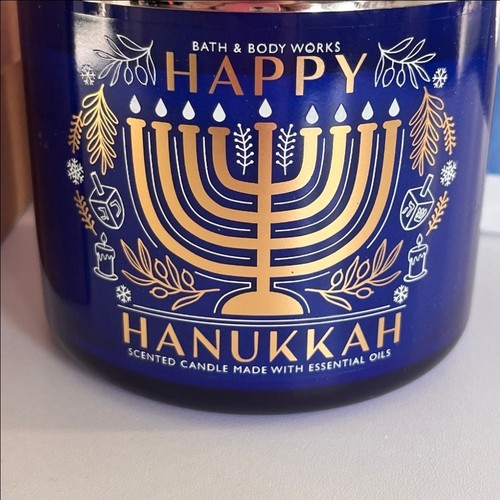 4 frascos BATH & BODY WORKS 3 VELAS MECHA HAPPY HANUKKAH SUFGANIYOT NUEVO - Imagen 3 de 7