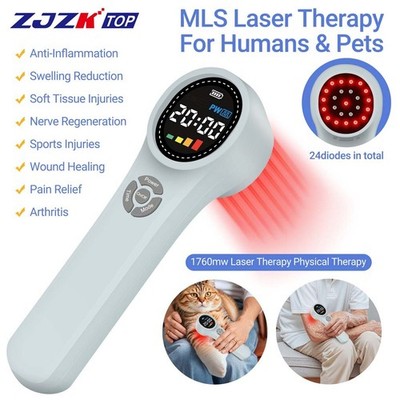 1760mW LLLT Red & NIR Laser Therapy 24 Diodes Pain Relief Device for Pets Humans