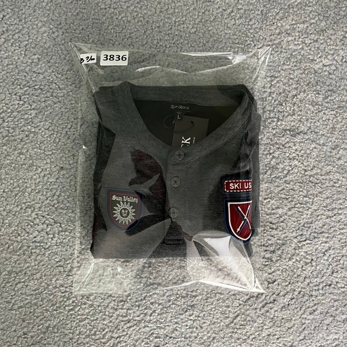 Alp-n-Rock Henley Shirt Mens L Heather Gray "Ski The USA" Mountain NWT Apres Ski - Picture 12 of 12