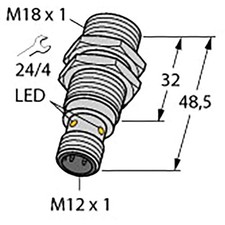 1 pc TURCK BI10-EG18F-AP6X-H1141 ProXimity Sensor,M18, SS, 10mm Range, 10-30VDC