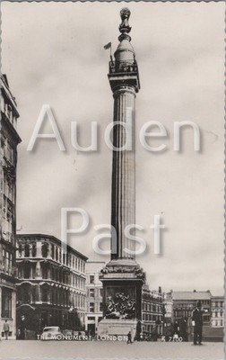 London RPPC The Monument Doric Column Street Scene
