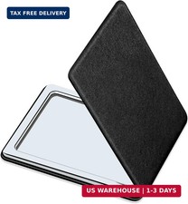 Compact Vanity Mirror for Men, Black, Travel Makeup Mirror for Handbag Pocket Wa