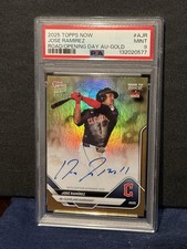 Jose Ramirez 2025 Topps Now Road To Opening Day Gold Auto 11/50 PSA 9 Cleveland