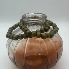 Green Wood Bead Bracelets X2 Stretchy Boho Bracelet Women's Jewelry