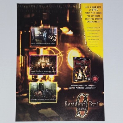 Resident Evil Zero GameCube Authentic Magazine Ad