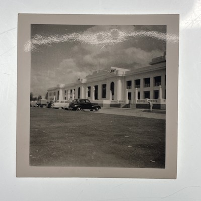 VTG Photo Photograph B&W Junk Art Curio 40s 50s Parliament House Canberra Chevy