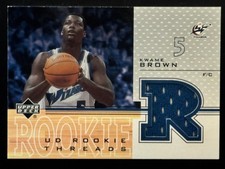 Kwame Brown, 2002 Upper Deck Rookie Threads, Jersey Card, #KW-T, Card is NM-Mint. rookie card picture