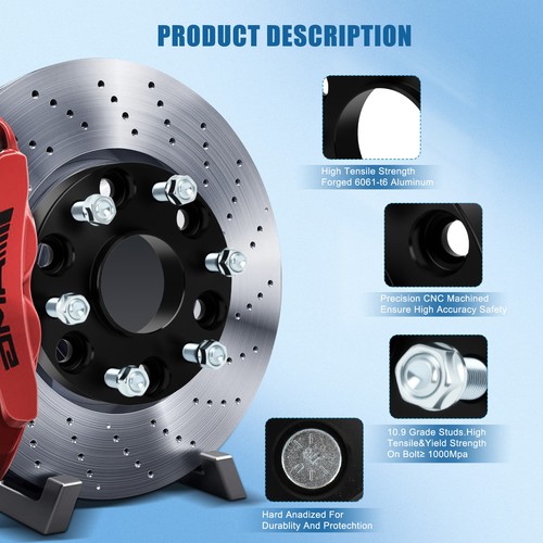 4Pcs 1" 6x5.5 Hub Centric Wheel Spacers For 1999-2025 Chevrolet Silverado 1500 - Picture 5 of 7