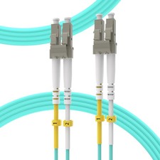 OM4 LC to LC Fiber Patch Cable 50ft/15m, Length Option:0.2m-200m, 40G/100GB D...