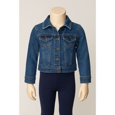 Girls Arizona Jean Co. Denim Jacket XXS 4/5 Button Front Classic Blue Wash