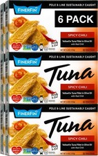 Yellowfin Tuna In Organic Olive Oil   Spicy Chili Flavor 4.4oz can - 6 Pack ...