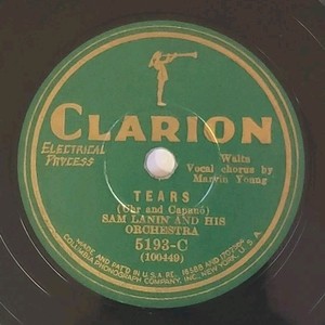 HEAR IT Clarion 5193-C Tears / Crying To The Moon - Sam Lanin 78rpm Dance Record