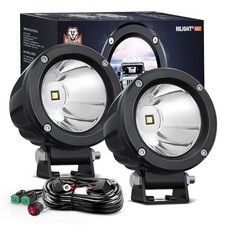 LED Light Pods 2 PCS 3" Spot Round Offroad 2Pcs White Lights Wiring harness