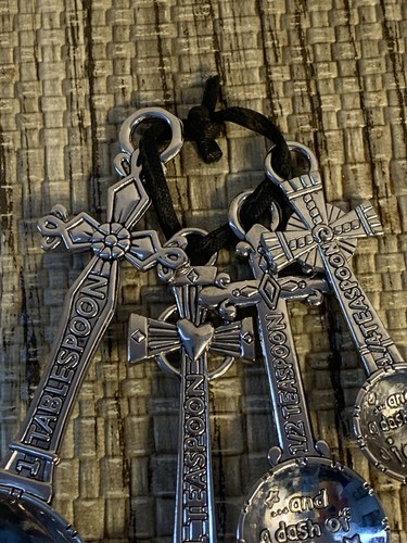 GANZ MEASURING SPOONS 4 PIECE SET FAITH LOVE HOPE JOY STAINLESS STEEL VG CLEAN - Picture 17 of 17