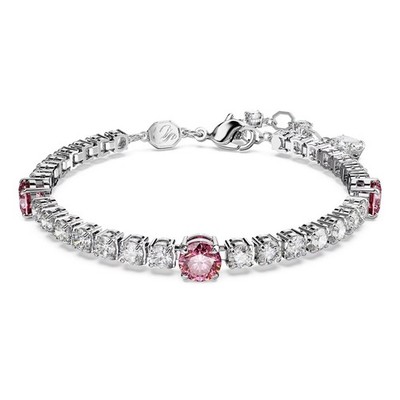 Swarovski Zirconia Matrix Tennis Bracelet, Mixed Cuts, Pink