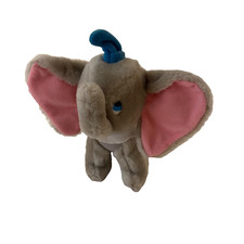 Vintage Disney Dumbo the Elephant Plush Stuffed Toy Gray Blue Hat 7"