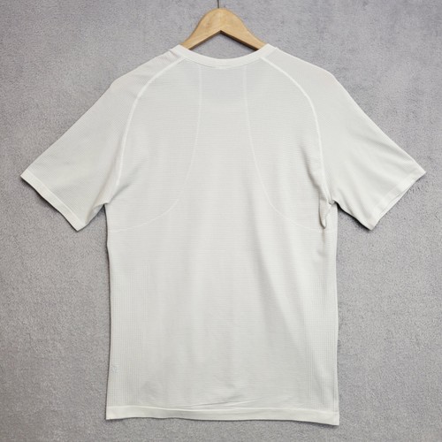 Lululemon Shirt Mens Medium Off White Metal Vent Tech Tee Stretch Gym Casual - Picture 3 of 9