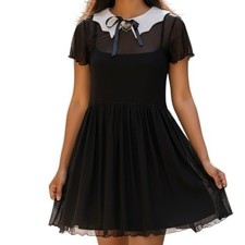 DOLLS KILL The Grave Girls Black Mesh Fairy Lane Bat Charm Dress NWT Small