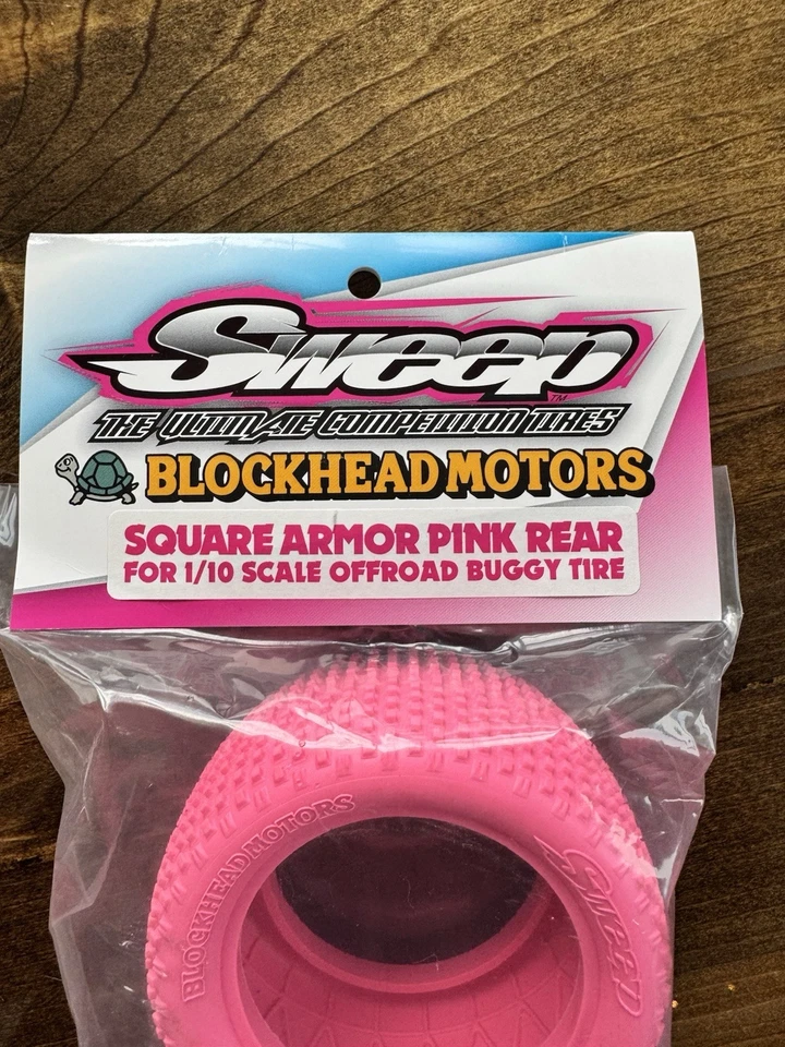 Lote de 6 neumáticos traseros de barrido de motores de cabeza de bloque para Tamiya Losi Team Associated RC Foto 3 de 3