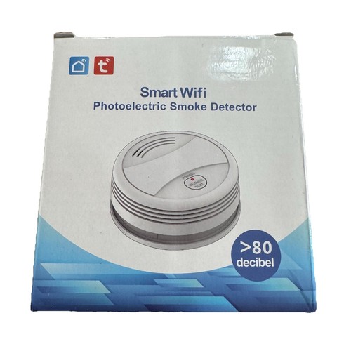 Smart Wifi Photoelectric Smoke Detector 80 Decibel With Mobile App New E34