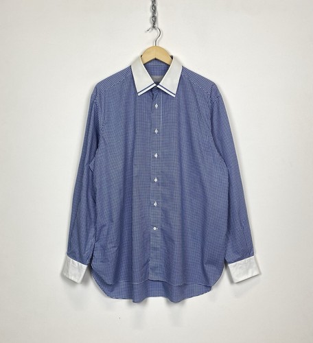Stefano Ricci For Parkline Collection Formal Shirt Button Up Herren Gr. 44 Blau