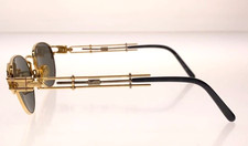 Jean Paul Gaultier 90s Sunglasses Gold Frame Black Lens 56-4177 Men's w/Case