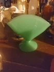 Fenton Ribbed Melon Jade Fan Vase