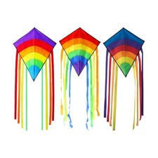 Large Beach Kite with Long Tail with String Single Line Huge Wingspan Foldable