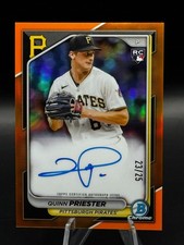 2024 Bowman Chrome Autographs - Quinn Priester RC (Orange Refractor /25)