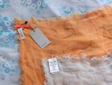 BNWT OASIS Warehouse 100% LINEN Wrap Shawl Large Scarf Orange Blue Ombre