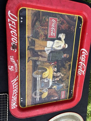 Coca Cola 1987 "Touring Car" Bed Tray W Legs Repro of 1924 Panoramic Coke C Desc - Picture 11 of 12
