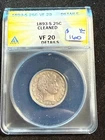 1893 S BARBER HEAD QUARTER ANACS VF 20 375