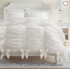 LoveShackFancy x Pottery Barn Sweet Bows Duvet Cover Full/ Queen Bedding Ivory