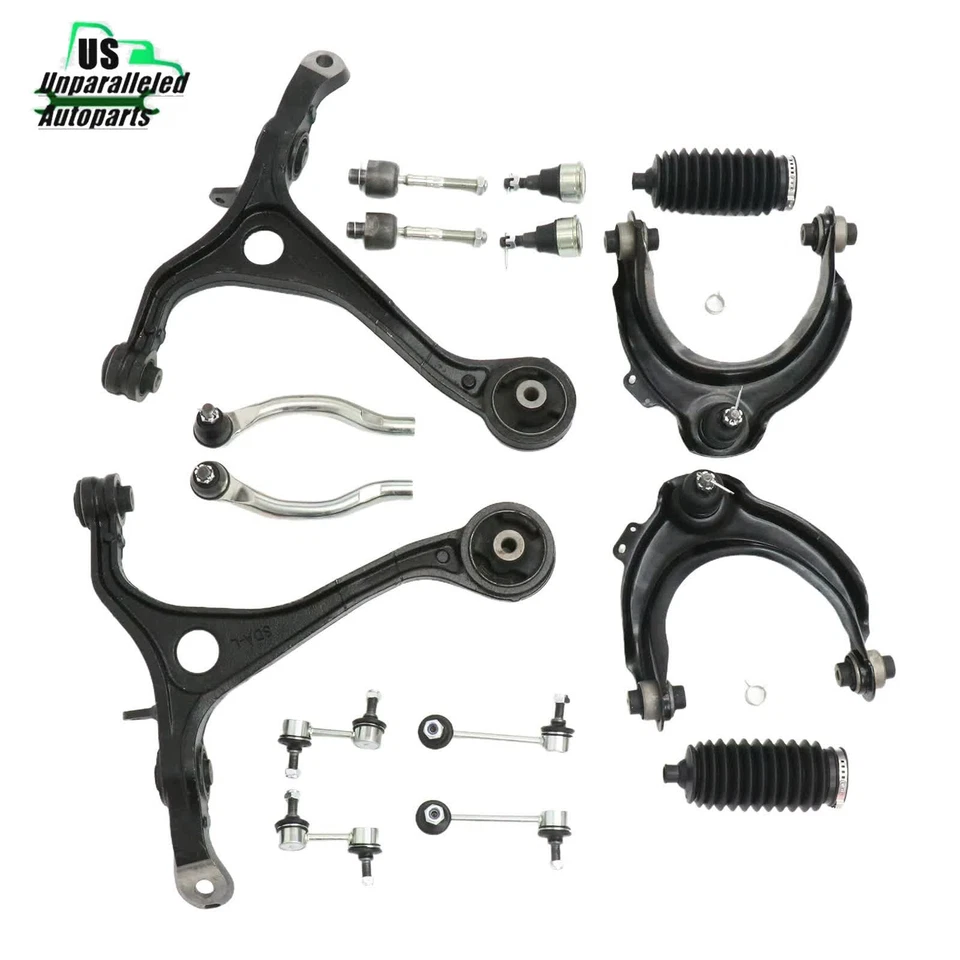 Brazos de control inferiores superiores delanteros para Acura TL 2004-2006 16 piezas barras estabilizadoras extremo de varilla de amarre Foto 3 de 4